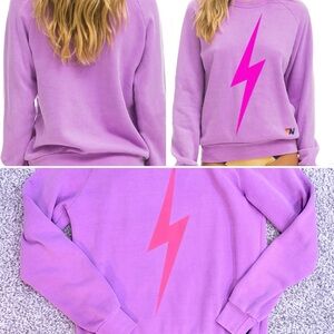Aviator Nation Neon Purple Neon Pink Bolt sweatshirt